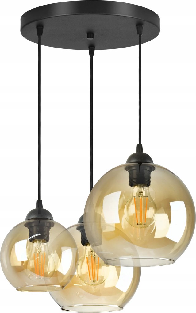 Lámpa Csillár Három különböző üveg Mézgömbök