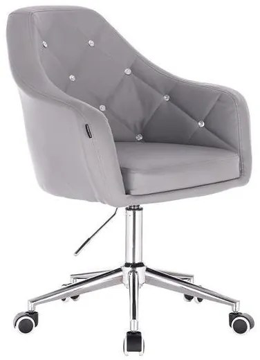 HR830K Szürke modern műbőr szék krómozott lábbal