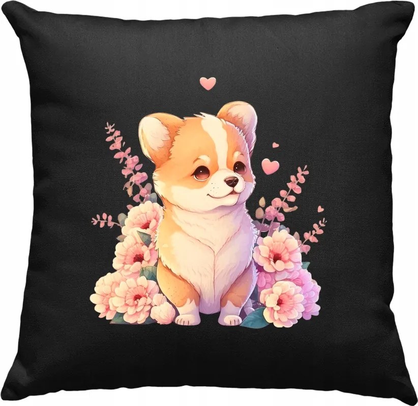 Kutya párna Kutya Virágok Kedves 3 Fekete