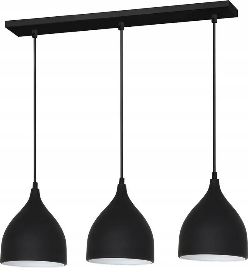 Mennyezeti függőlámpa loft csillár 3x E27 fekete