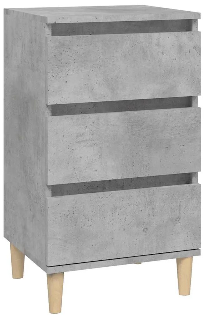 Betonszürke szerelt fa éjjeliszekrény 40x35x70 cm