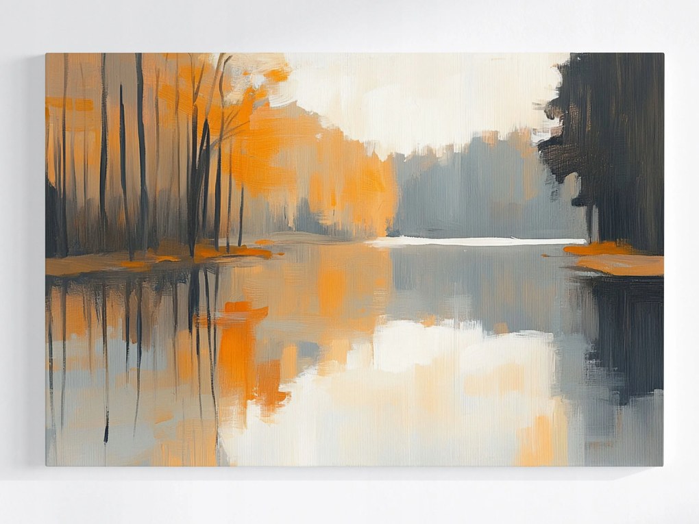 Vászonkép Canvas Tájkép Szabadtéri Tájkép Fák Ősz Víz 120x80