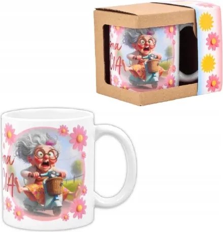 Bögre öko csomagolásban Őrült Nagymama (robogó) Nagymama napja