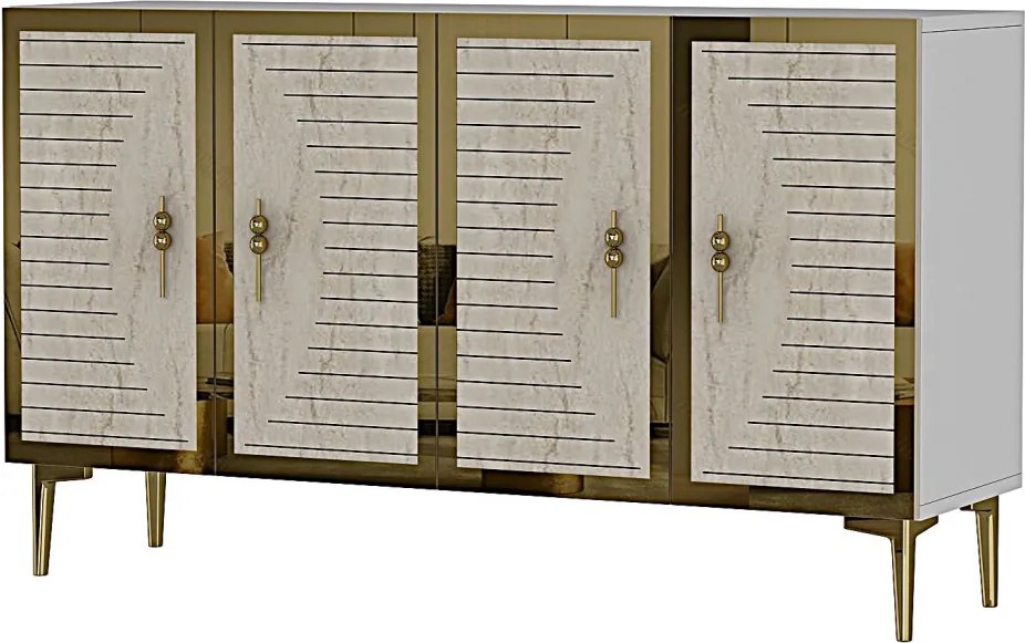 Tuna 120 - White, Travertine, Gold