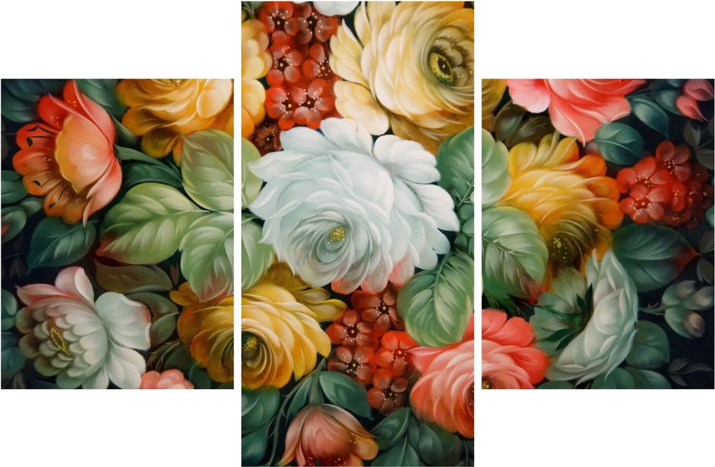A festett virágcsokor képe (90x60 cm)