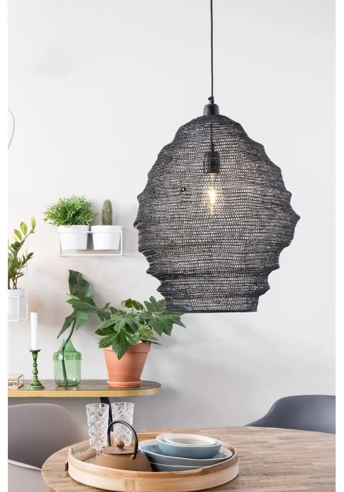 Lena fekete függőlámpa, ø 48 cm - White Label