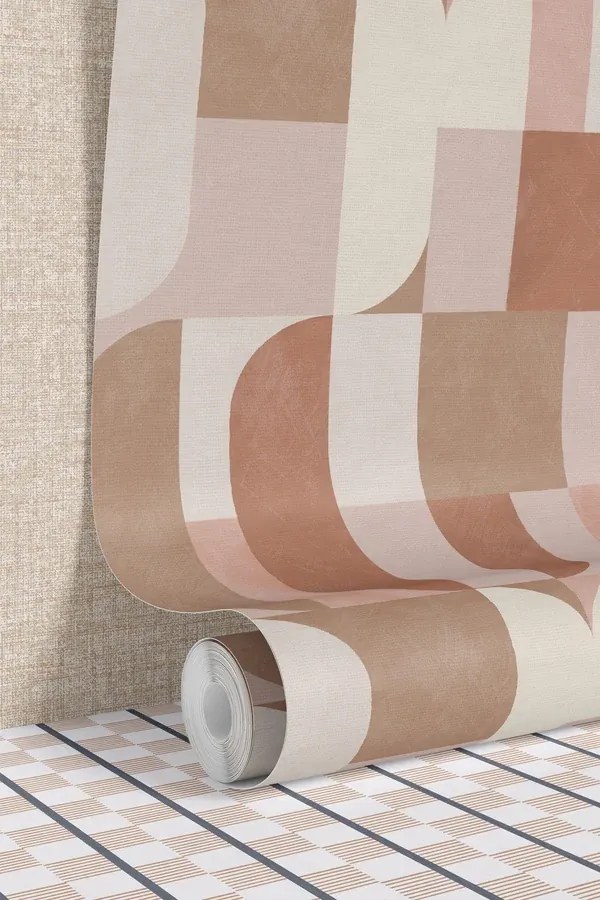 Esselle Home A La Mode Atton krém-púder geometrikus vlies tapéta – 100621EH