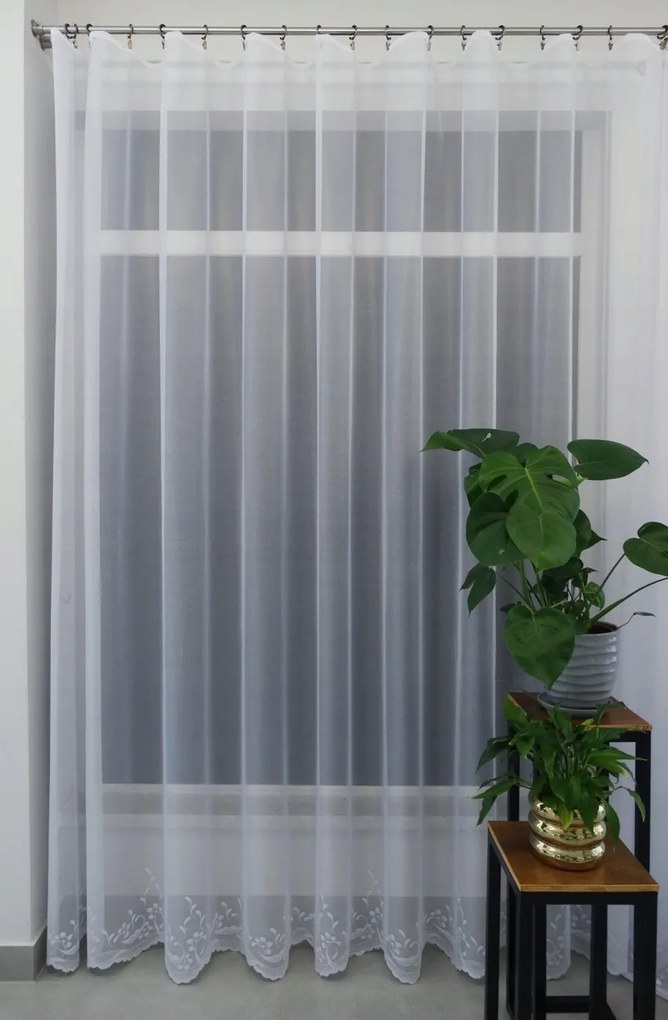 Mg Függöny jacquard 42005 Fehér 500x250cm kész M szalaggal