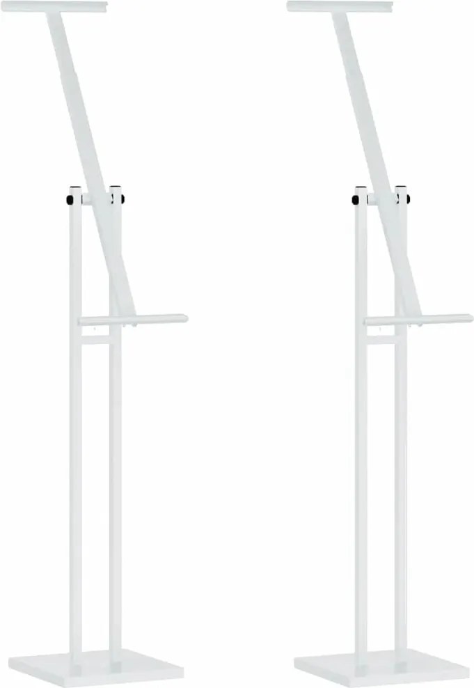 vidaXL Kiállító Állvány 2 pcs Fehér 26,5 x 26,5 x 150 cm Acél