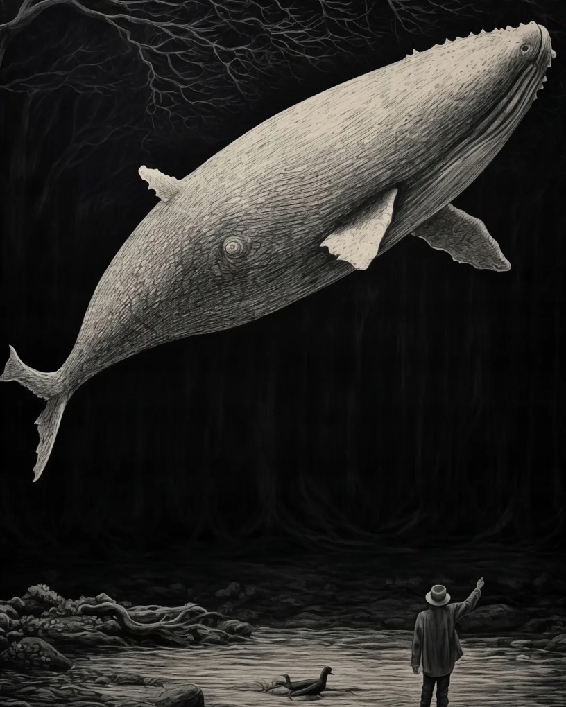 Poszter 40x50cm Fehér Bálna