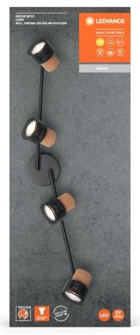 Ledvance - LED DECOR CORK spotlámpa 4xGU10/3,4W/230V