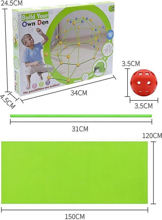 Fun Forts Várépítő Építő Készlet Gyerekeknek Világít a Sötétben Építőkészlet Azonnal