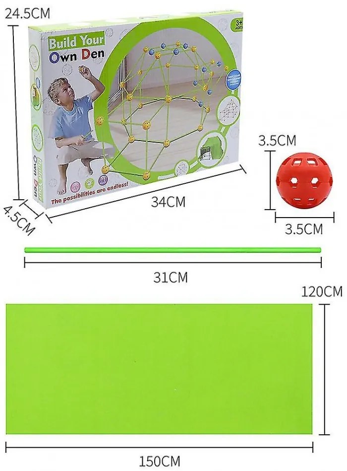 Fun Forts Várépítő Építő Készlet Gyerekeknek Világít a Sötétben Építőkészlet
