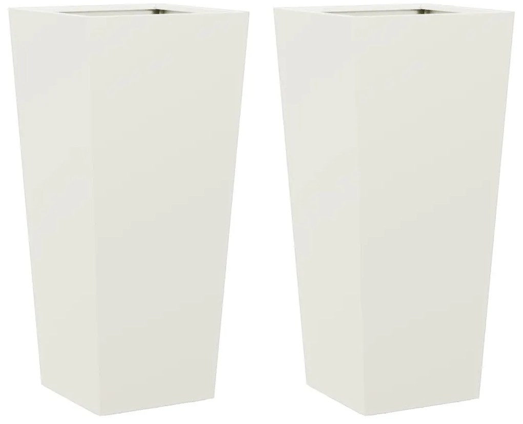 vidaXL 2 db fehér acél kerti növénytartó 35 x 35 x 75 cm