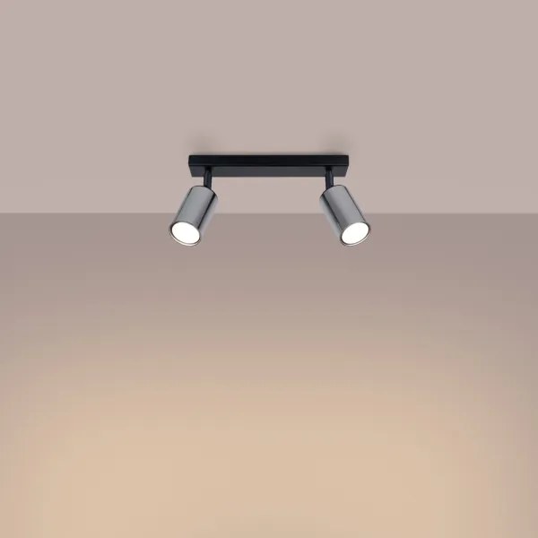 Sollux SL.1367 - Spotlámpa WINX 2xGU10/10W/230V fekete/króm