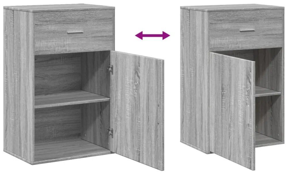 vidaXL szürke sonoma színű szerelt fa tárolószekrény 56,5 x 39 x 90 cm