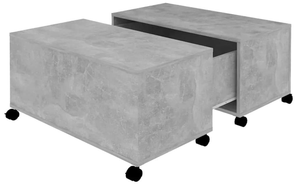 betonszürke szerelt fa dohányzóasztal 75 x 75 x 38 cm
