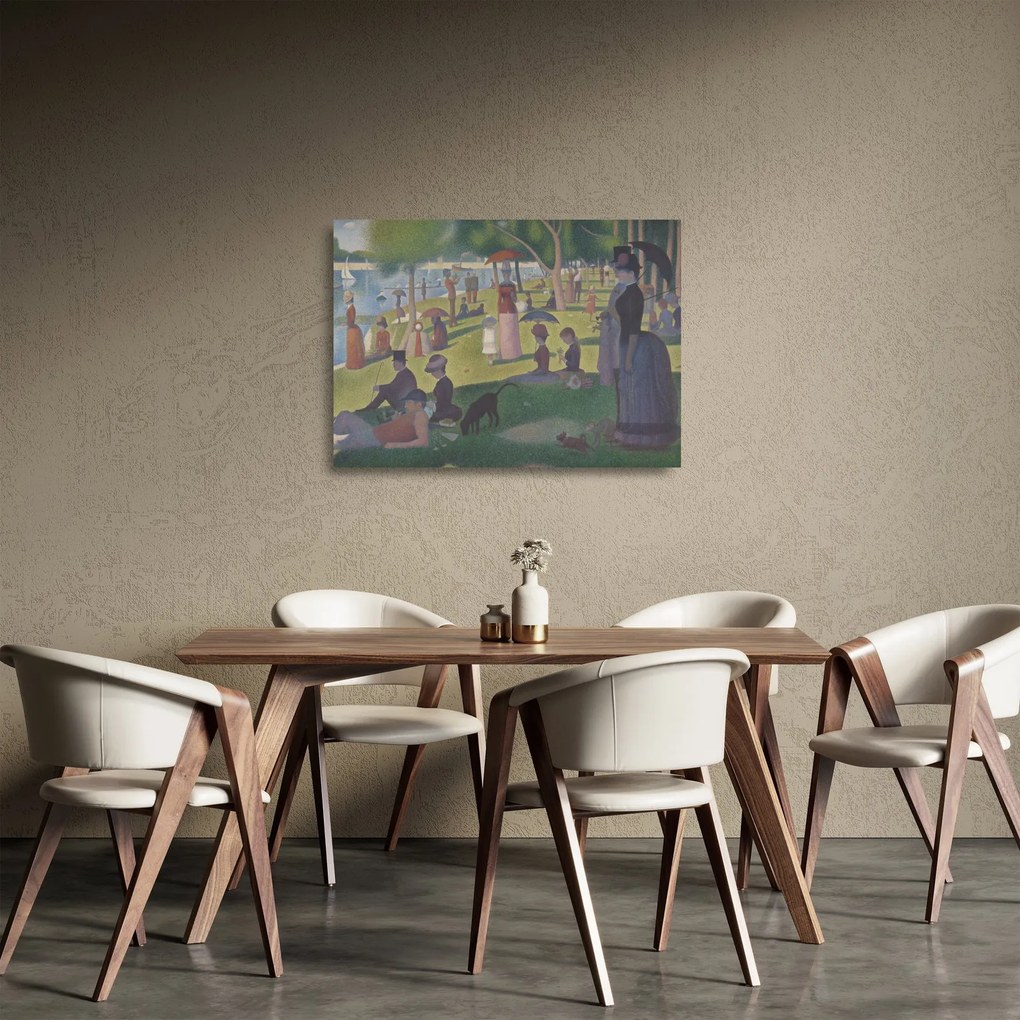 Üveg kép - Georges Seurat, A Sunday on La Grande Jatte, reprodukciók (70x50 cm)