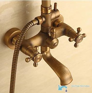 Zuhanypanel EYN TER1305 falon kívüli kivitelben, mosdócsapteleppel, antik bronz felülettel