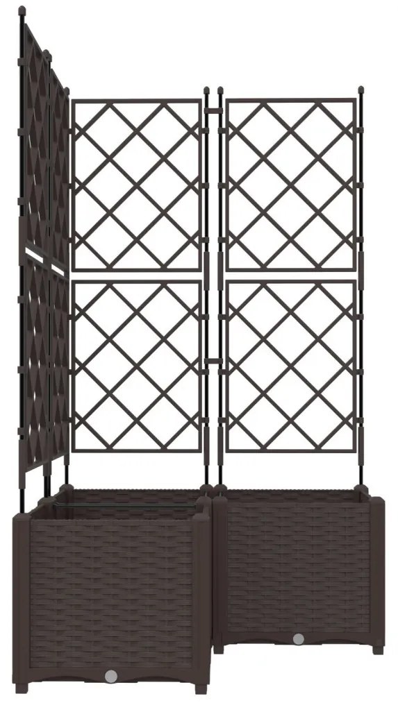 Cserép Támasszal 3 db Barna 80x80x143 cm