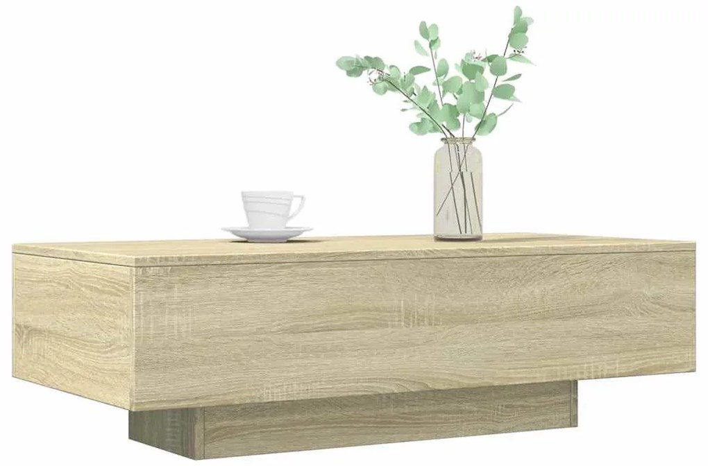Sonoma tölgy színű szerelt fa dohányzóasztal 100 x 49,5 x 31 cm
