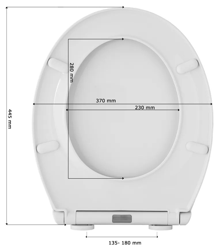 Erga Porto, WC-ülőke 445x370mm polipropilénből, lassan záródó, fehér, ERG-GAM-PORTO