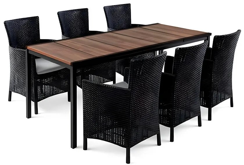 Nadia Large 6+1 kerti bútor garnitúra szett dió-grafit
