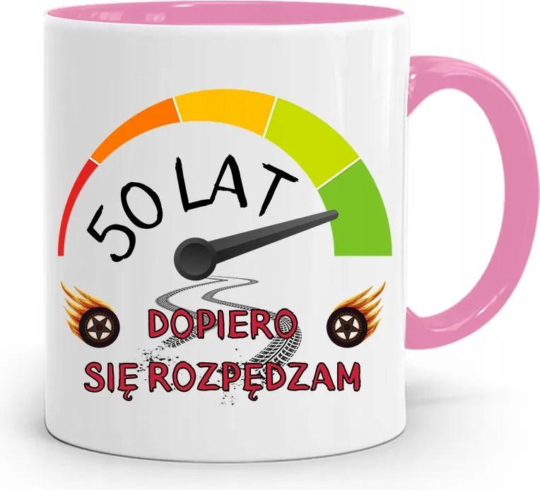 Születésnapra 50 50-es 50-es Bögre Rózsaszín Ajándék fényképes nyomattal