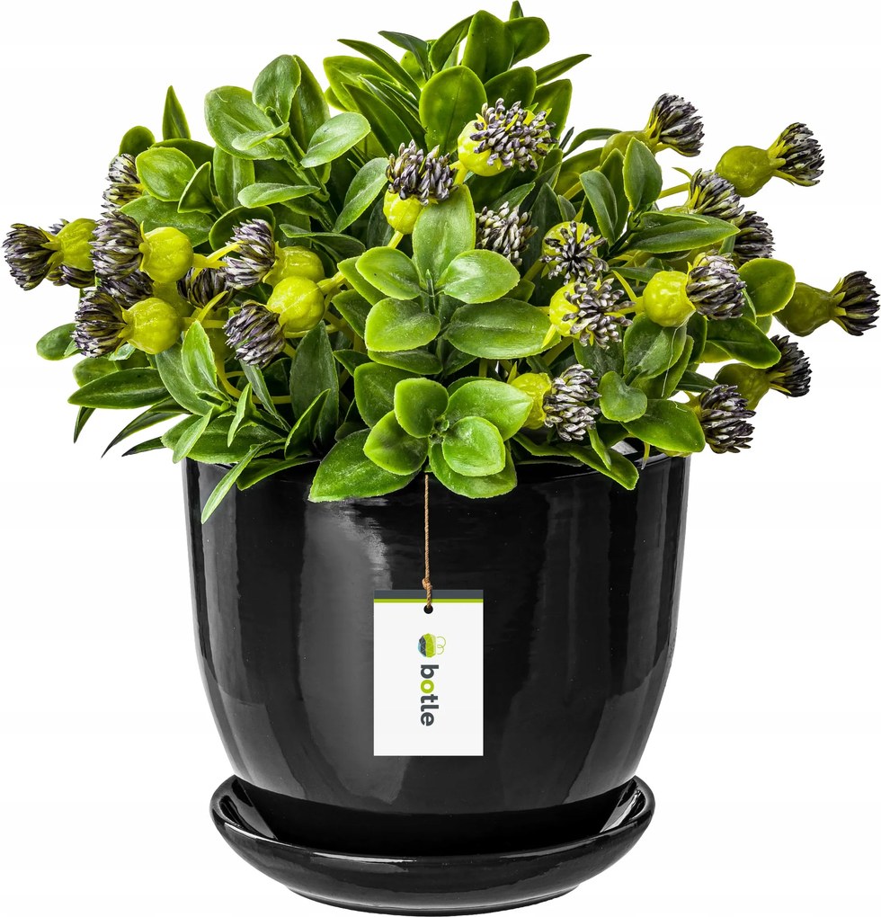 Kerámia kaspó ø21cm, fekete talppal