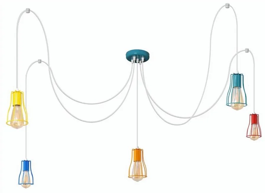 Csillár zsinóron TUBE 5xE27/20W/230V pók