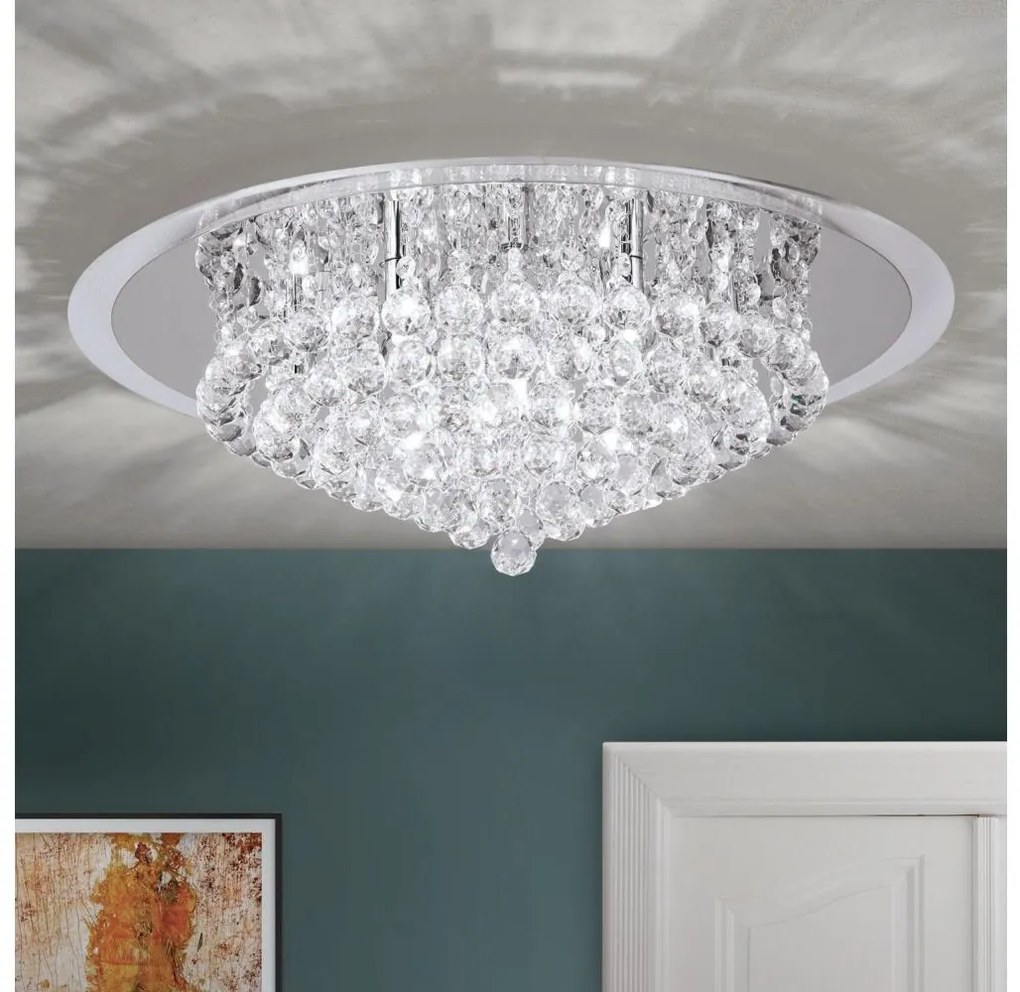 Orion DLU 2378/9/62-Kristály mennyezeti lámpa GLORIA 9xG9/40W/230V átm. 62 cm króm