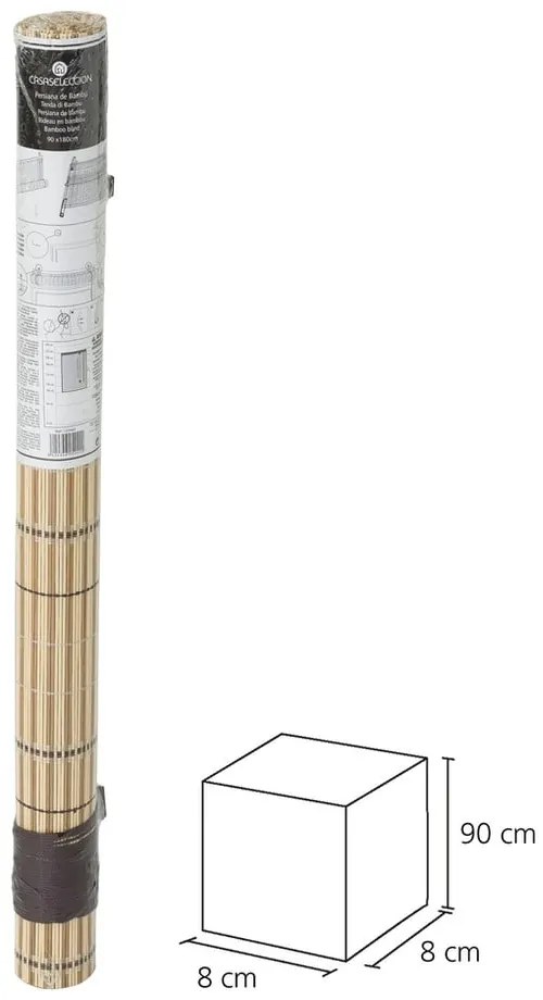 Világosbarna bambusz roló 90x180 cm Natural Life – Casa Selección