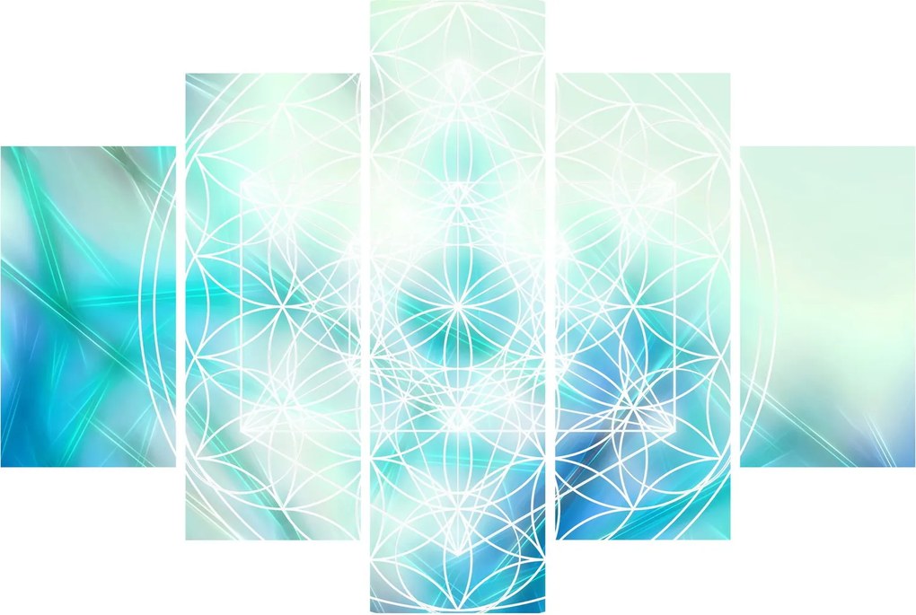 Kép - Merkaba türkiz háttérrel (150x105 cm)