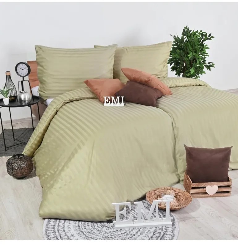 EMI oliva színű damaszt ágyneműhuzat, Párna 35x45