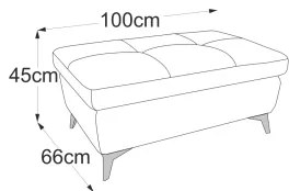 Bézs SALERNO II bőr puff 66x100 cm méretben