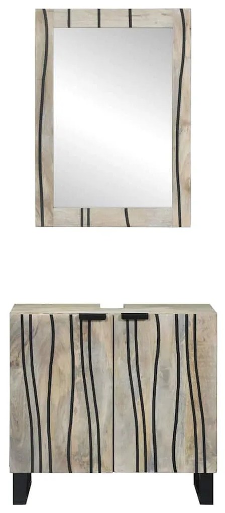 Fürdőszoba bútor szett polcokkal 2 pcs Fehér 62 x 33 x 58 cm