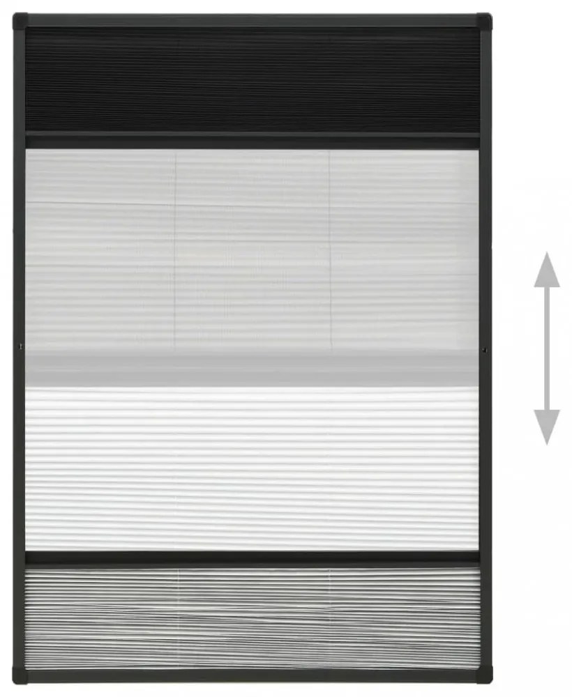 alumínium pliszé ablakszúnyogháló árnyékolóval 80 x 120 cm