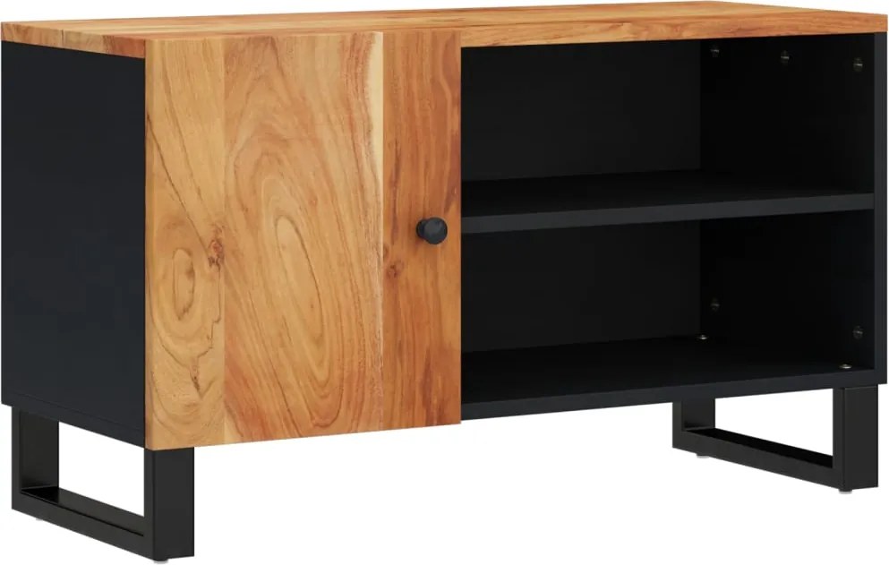 vidaXL tömör akácfa és szerelt fa TV-szekrény 80 x 33 x 46 cm