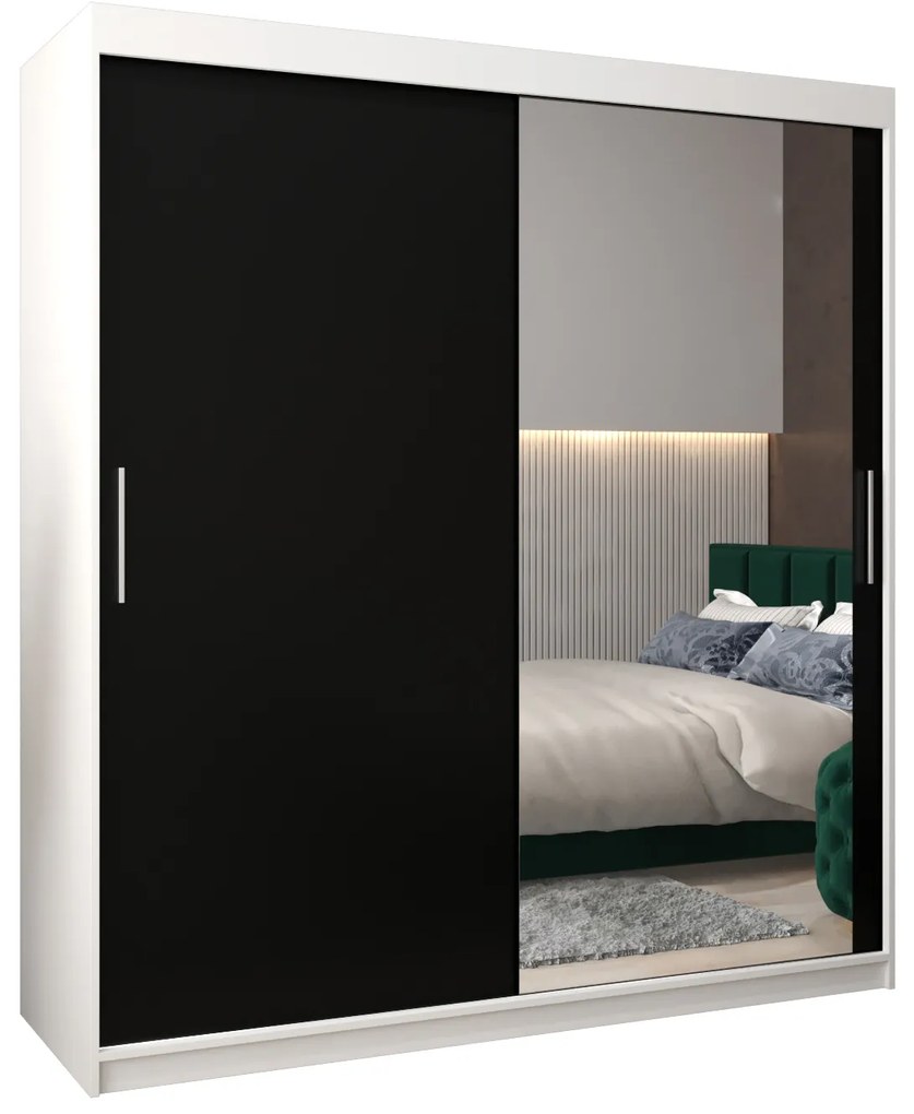 Ruhásszekrény 180 cm Toki 2 (matt fekete + matt fekete). 1065000