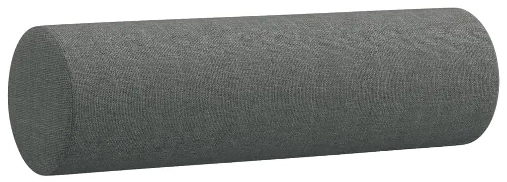 2 személyes sötétszürke szövet kanapé díszpárnákkal 120 cm