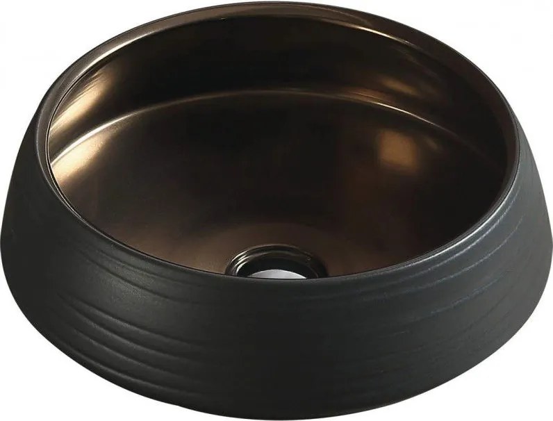 Mexen Ariana munkalap feletti mosdó 43 x 43 cm, fekete/arany - 22054366