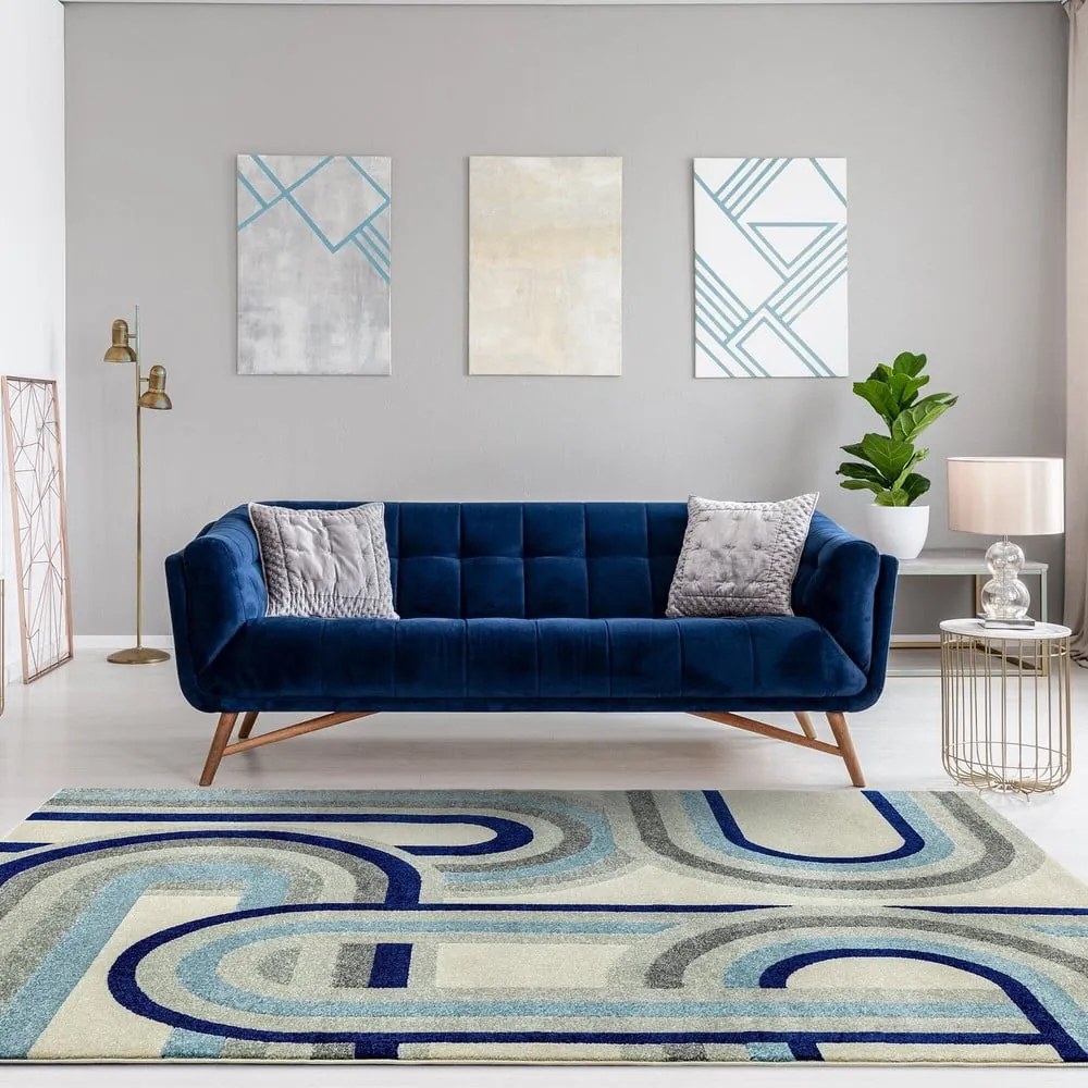 Szürkéskék szőnyeg 160x230 cm Nova Retro Blue – Asiatic Carpets