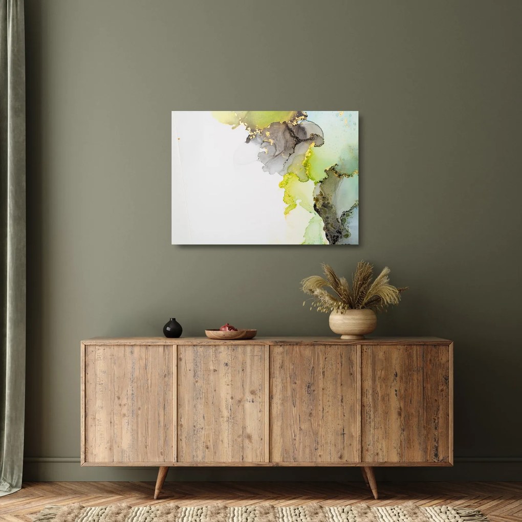 Üveg kép - Absztrakt művészet tintával (70x50 cm)