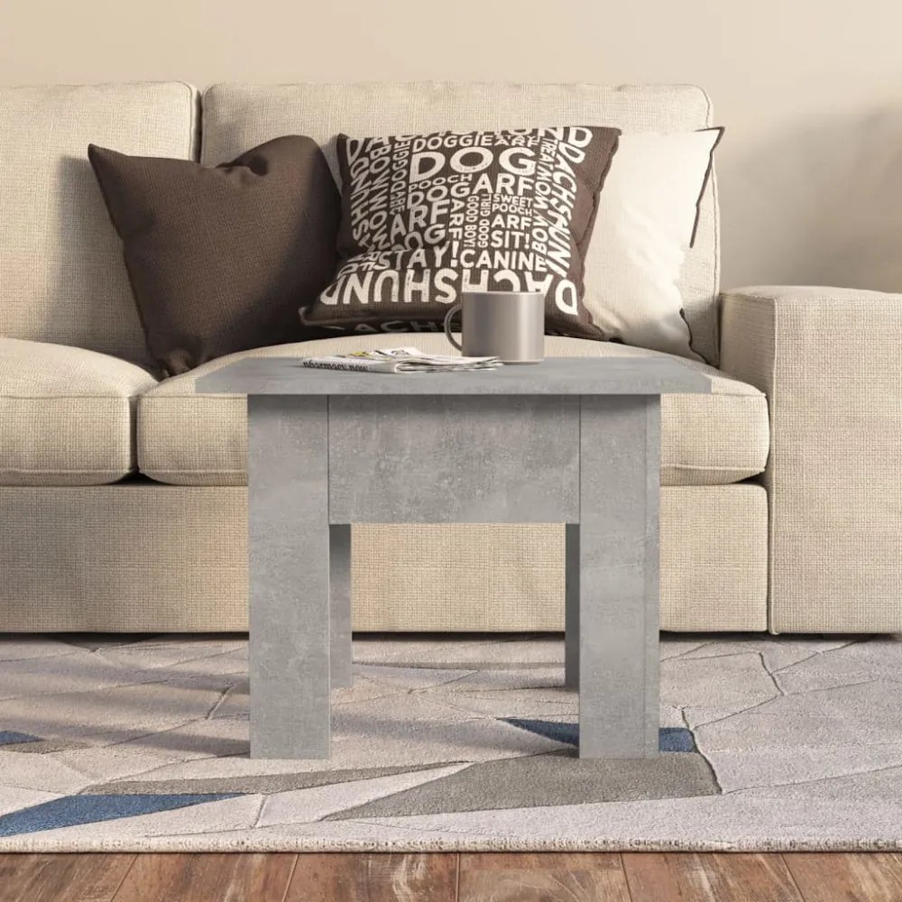 betonszürke szerelt fa dohányzóasztal 55 x 55 x 42 cm