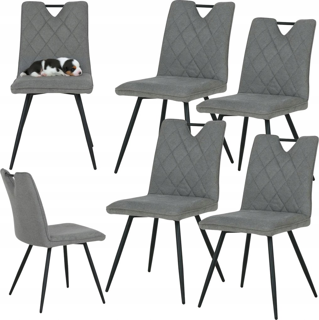 4 db-os kárpitozott szék szett Dalia szürke loft étkező nappaliba