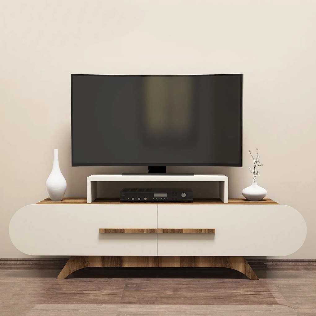 TV szekrény Rose - Diós, Krém
