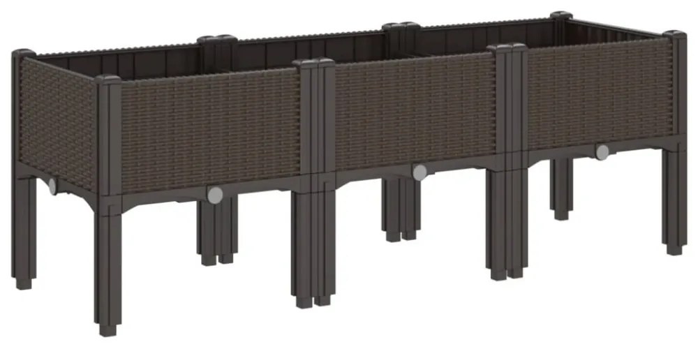 vidaXL barna PP rácsos kerti ültetőláda 120 x 40 x 42 cm