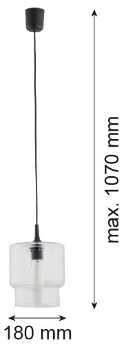 Argon 3275 - Csillár zsinóron NEWA 1xE27/15W/230V átlátszó
