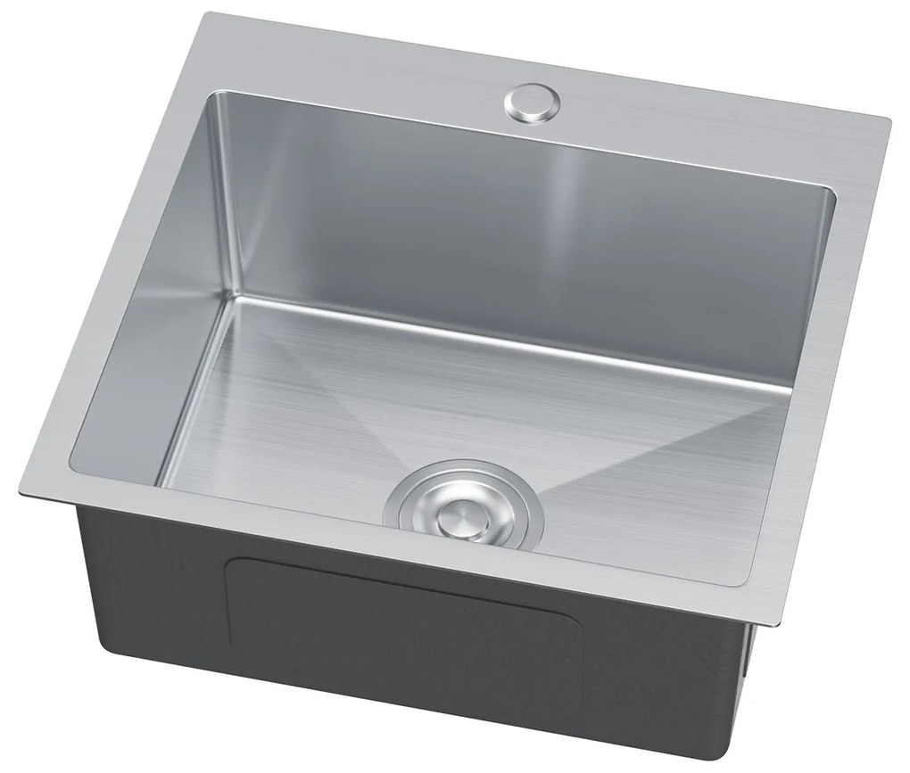 Erga HD, 1 kamrás acél mosogató 500x450x210 mm, acél, ERG-MLS-HD5045