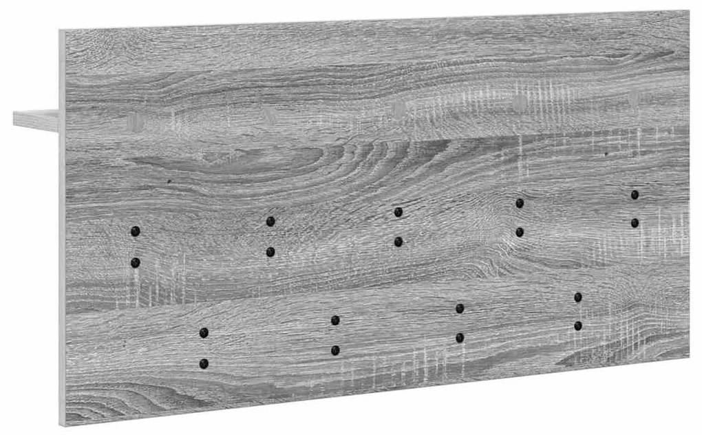 Fali Kabáthorog polcokkal Szürke sonoma 80 x 40 x 12 cm Faanyag